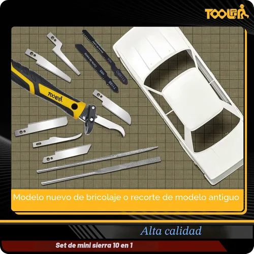 Miniatura 7 de TOOLAN: Juego de sierra manual de artesanía de 10 en 1 y lima. Kit de sierra mini de corte manual y lima para manualidades, modelado, plástico