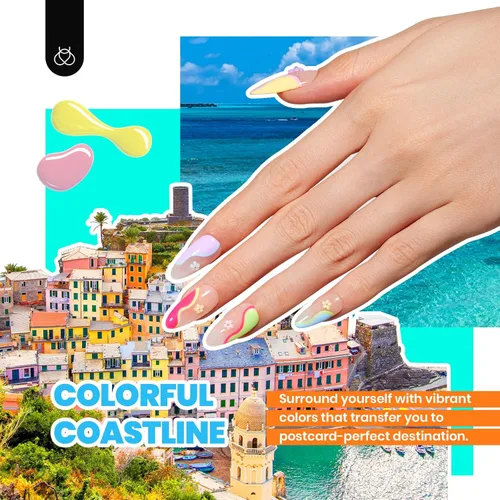 Miniatura 7 de Beetles - Kit de esmalte de uñas de gel de 36 colores, juego de esmalte de gel pastel de verano con capa base, capa superior brillante y pegamento