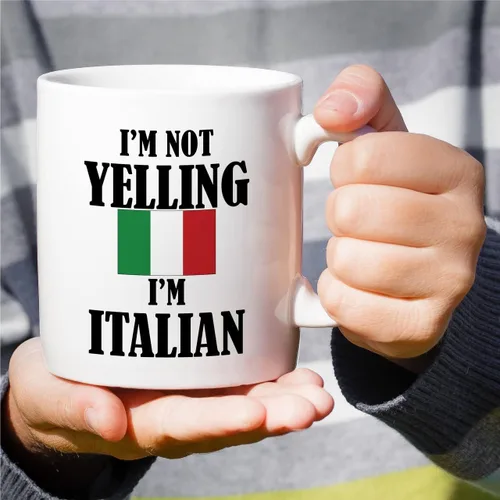 Miniatura 4 de Retreez Taza divertida – I'm Not Yelling I'm Italian Italy - Tazas de café de cerámica de 11 onzas – Divertido, sarcasmo, sarcástico, motivacional