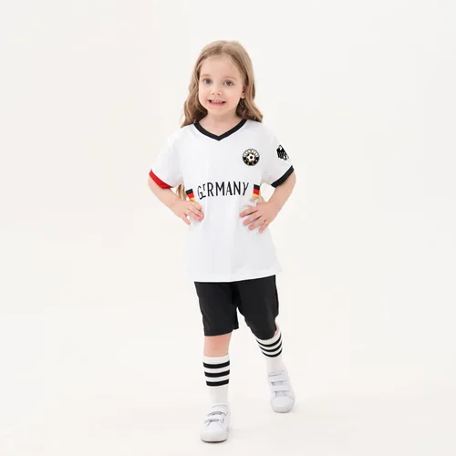Miniatura 51 de Cnins Camisetas de entrenamiento de fútbol para niños de 2 a 14 años, trajes de práctica para niños y niñas con colores del equipo nacional