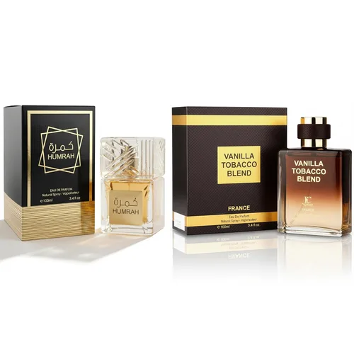 Miniatura 28 de Set de regalo de perfume para hombre, EDP, paquete de 2 (3.4 oz / 3.4 fl oz cada uno), Amazing Code Gold, AQUA DE EP BLUE, ámbar picante y azul
