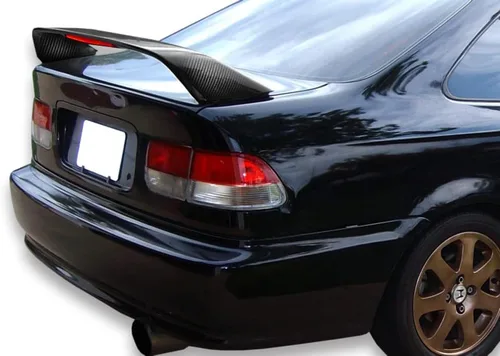 Miniatura 4 de W-POWER, Alerón de la tapa trasera del maletero compatible con Honda Civic DX LX Si EX HX EX-R Coupe 1996-2000, alerón trasero de fibra de carbono