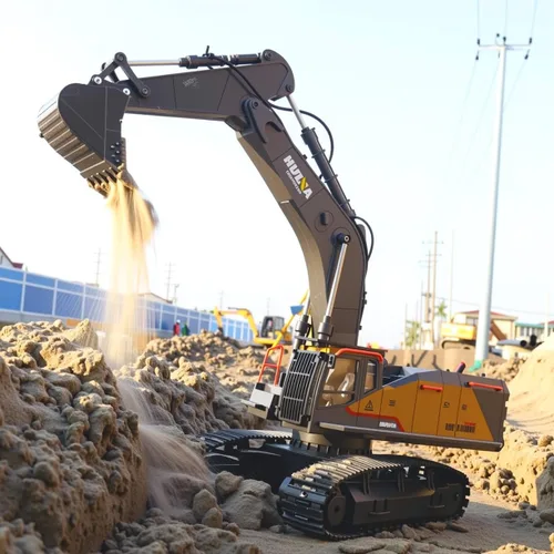 Miniatura 4 de Ailejia Excavadora de control remoto de 22 canales RC ExcavatorTruck Vehículo de juguete 1:14 Escala Excavadora 2.4Ghz Construcción con sonido