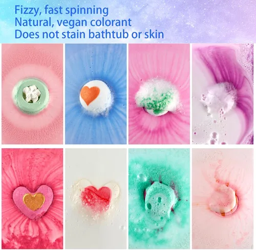 Miniatura 3 de Bombas de baño para niñas - Bombas de baño, regalos de Navidad para mujeres y niños, baño de burbujas, juego de regalo de bombas de baño hecho a