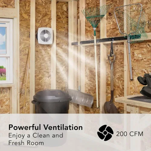 Miniatura 5 de Broan-NuTone 509 - Ventilador de ventilación a través de la pared, cubierta blanca, 200 CFM, 8.5 Sones, 8
