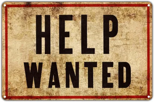 Help Wanted Employment Oferta de empleo Vintage Retro Metal Decoración de pared Art Shop Man Cave Bar Aluminio 8"x12" Letrero
