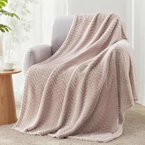 Miniatura 39 de Exclusivo Mezcla - Manta individual para cama, mantas de forro polar ligeras y acogedoras con textura ondulada decorativa, adecuadas para el Verde