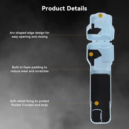 Miniatura 5 de UTEBIT Funda protectora de pantalla DJI Osmo Pocket 3, protector de pantalla de cardán, protector de lente para Osmo Pocket 3, funda de plástico Azul