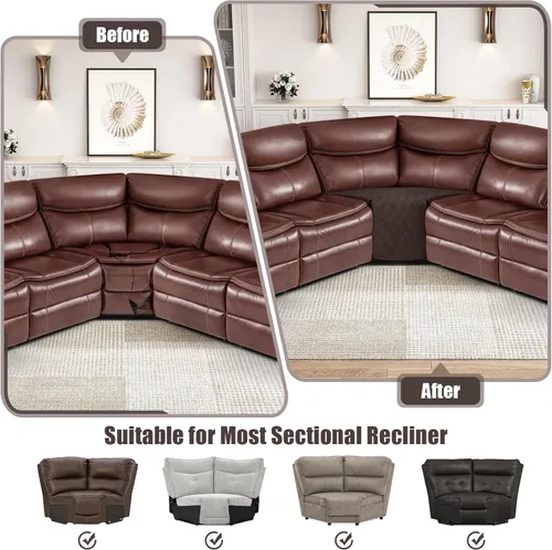 Miniatura 3 de KinCam Fundas impermeables para sofá modular reclinable, fundas de sofá reclinable de gran tamaño para sofá en forma de L, funda de sofá Chocolate