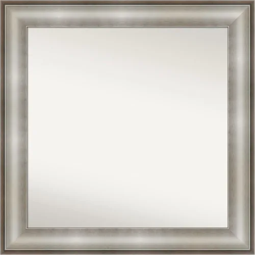 Miniatura 345 de Amanti Art Espejo de baño plateado para sobre fregadero, 28 x 47 pulgadas, espejo rectangular de plata imperial, marco de madera tradicional de gran