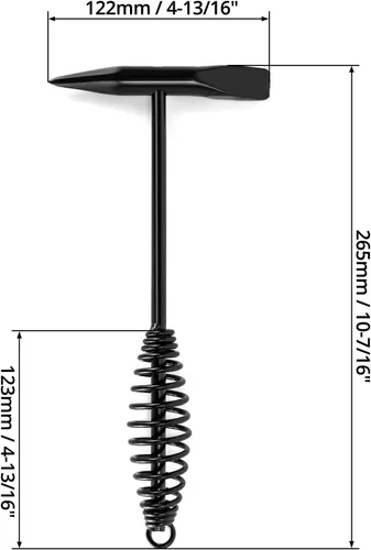 Miniatura 6 de QWORK Martillo astillador de soldadura, 2 paquetes de martillo de dos cabezas de 10.5 pulgadas con mango de resorte helicoidal, limpieza