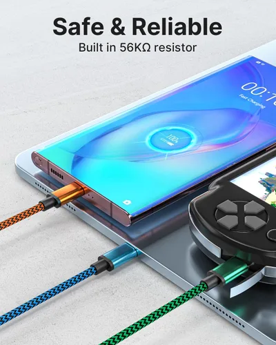Miniatura 6 de Aioneus Cable USB A a USB C, paquete de 3 unidades de 3 pies, cable de carga USB C trenzado duradero de carga rápida, cable de carga tipo C