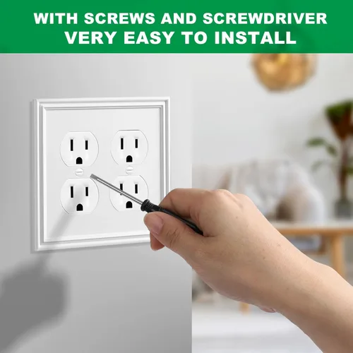 Miniatura 6 de Placa de Pared Decorativa Moderna Blanca para Interruptor de Luz Cubiertas de Tomacorriente Decorativas Placas de Interruptor Basculante