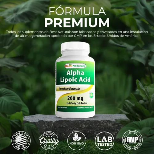 Miniatura 5 de Best Naturals Ácido Alfa Lipoico 200 Mg 120 Cápsulas