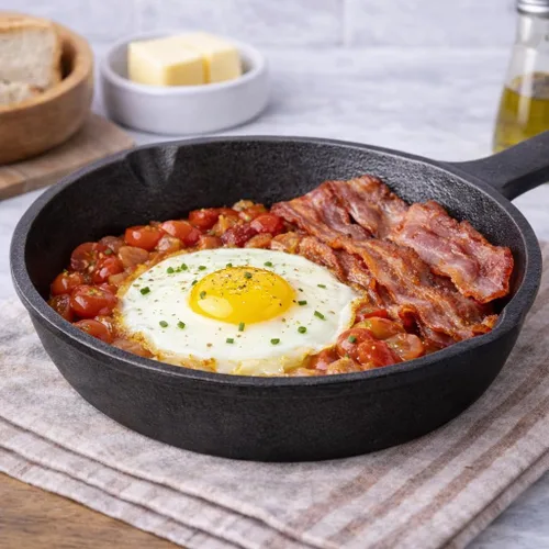 Miniatura 7 de HAWOK Sartén de hierro fundido, Dia.6 Inch Round Pan, Servidor de hierro fundido, Sartén, Pre-sazonado Black01