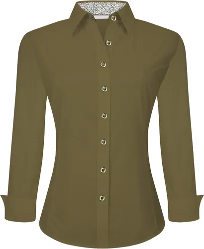 Miniatura 41 de Alex Vando Camisas de vestir para mujer, sin arrugas, ajuste regular, manga larga, elástica, camisa de trabajo