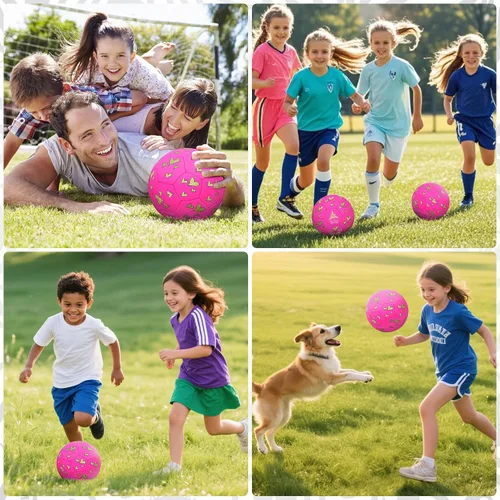 Miniatura 4 de Soccer Balls Size 3 for Girls Soccer Ball for Kids Aged 4-6 6-8 Beginners Outdoors Sports Ball Recreation Playing Ball Birthday Christmas Back to
