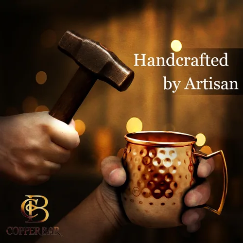 Miniatura 6 de COPPER-BAR Tazas de cobre Moscow Mule – Juego de 4 tazas de regalo únicas hechas a mano, martilladas por artesanos, tazas de cobre sólido 100% puro