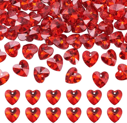 Miniatura 9 de Cheriswelry 96 dijes de cristal de mariposa transparente facetados, colgantes de corazón de amor, adornos colgantes de 51.732 in para hacer aretes