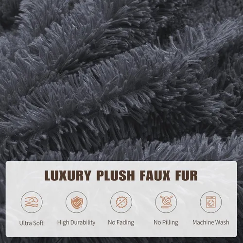 Miniatura 6 de Bean Bag Cover (No Filler) Soft Faux Fur Stuffed Animal Bean Bag Storage, Fluffy Plush Bean Bag Chair Cover Washable, Comfy Bean Bag Covers for Dark