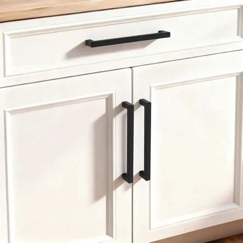 Miniatura 6 de Probrico - Tiradores cuadrados de acero inoxidable para puerta de armario o cajón, color negro, 0.5 pulgadas de ancho