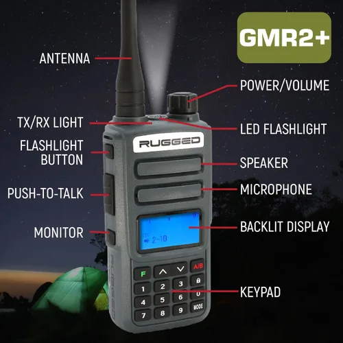 Miniatura 4 de Rugged Radios GMRS - Radio de mano bidireccional Walkie Talkie para senderismo, camping, aterrizaje todoterreno, cuenta con canales meteorológicos