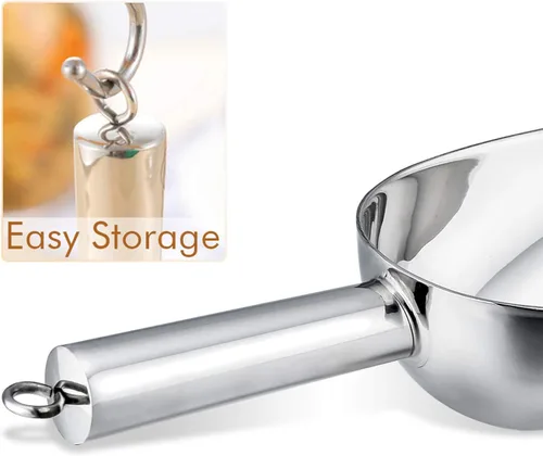Miniatura 2 de P&P CHEF Cuchara de hielo para alimentos, cuchara de acero inoxidable, pala de metal para harina de palomitas de maíz para boda, fiesta, bar
