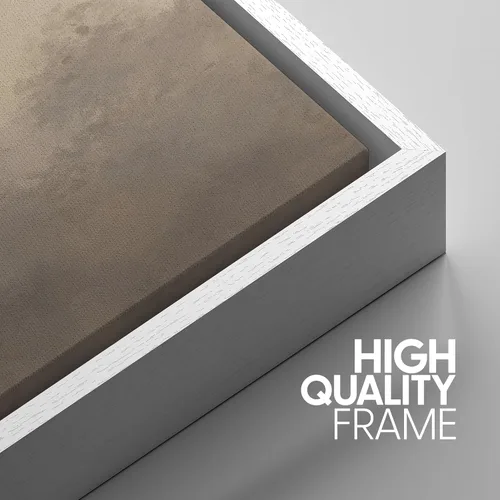 Miniatura 688 de SIGNWIN Lienzo enmarcado para pared, arte con pinceladas de flujo neutro en tonos beige abstractos, ilustraciones, arte moderno, decorativo
