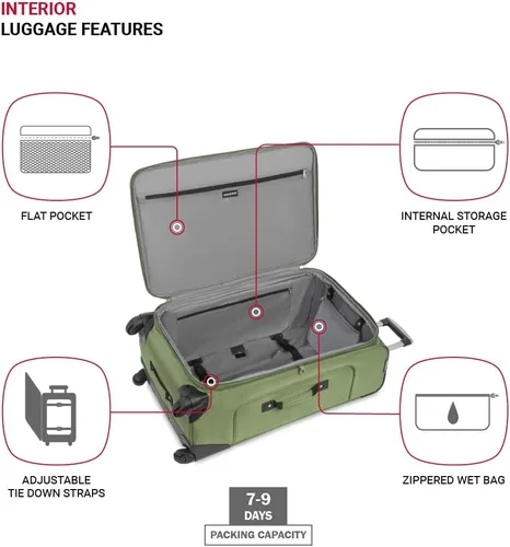 Miniatura 117 de SwissGear - Equipaje suave expandible Sion con ruedas, Negro