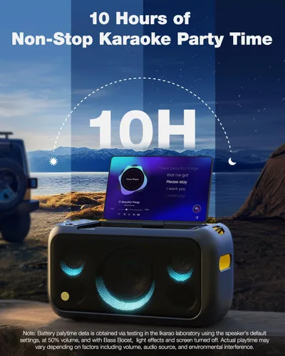 Miniatura 7 de Ikarao Máquina de karaoke para adultos con pantalla de letras, pantalla integrada de 13.3 pulgadas, máquina de karaoke verdaderamente todo en uno