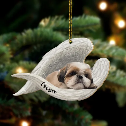 Miniatura 19 de Adorno plano 2D conmemorativo de perro pastor alemán personalizado, alas de ángel para mascotas, regalo de condolencia de pérdida, recuerdo