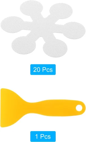Miniatura 3 de uxcell 20 calcomanías antideslizantes para bañera, calcomanías antideslizantes para ducha y raspador para bañera, ducha, escaleras, escaleras