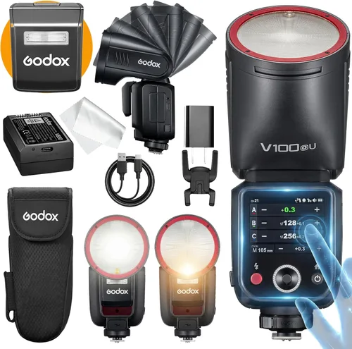 Miniatura 20 de GODOX V100 C Godox Flash para Canon - Flash TTL de 100Ws para cámaras Canon EOS, control de pantalla táctil, 400 destellos de potencia completa