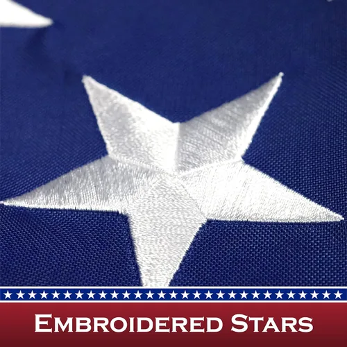 Miniatura 3 de G128 Bandera Americana de EE.UU. 3 x 5 pies Serie ToughWeave Manga de Poste Bordada Poliéster 210D Bandera de país, estrellas bordadas, rayas