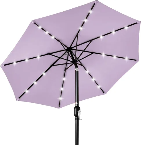 Miniatura 44 de Best Choice Products Solar Polyester LED Lighted Patio Umbrella w/Tilt Adjustment and UV-Resistant Fabric Gris niebla