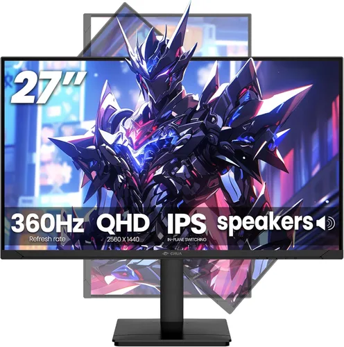 Miniatura 11 de CRUA Monitor para juegos de 27 pulgadas y 240 Hz, pantalla IPS QHD 2560 x 1440, AMD FreeSync, 120% sRGB, altavoces integrados, filtro de luz azul