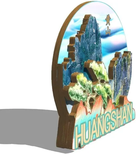 Miniatura 2 de China Huangshan - Imán para nevera de madera, 3D, monumentos de viaje, coleccionables, recuerdos, decoración hecha a mano, -147