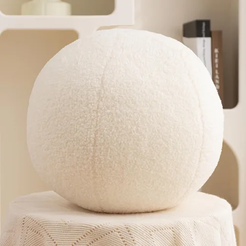 Almohada de Bola de 11.8 Pulgadas, Almohadas Redondas Nórdicas de Lanzar Bouclé, Almohada de Bola con Forma de Esfera, Almohada Decorativa Redonda