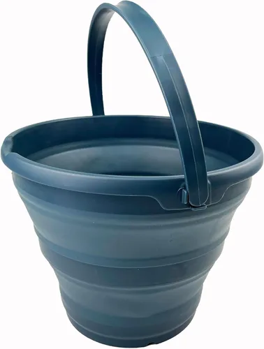 Miniatura 25 de SAMMART Cubo de plástico plegable de 10 L (2.6 galones), bañera redonda plegable, cubo de agua portátil para pesca, bote de agua para exteriores