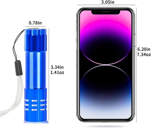 Miniatura 2 de Paquete de 6 linternas LED de aluminio pequeñas mini USB C recargables, linterna pequeña de mano a granel, linterna portátil para acampar brillante