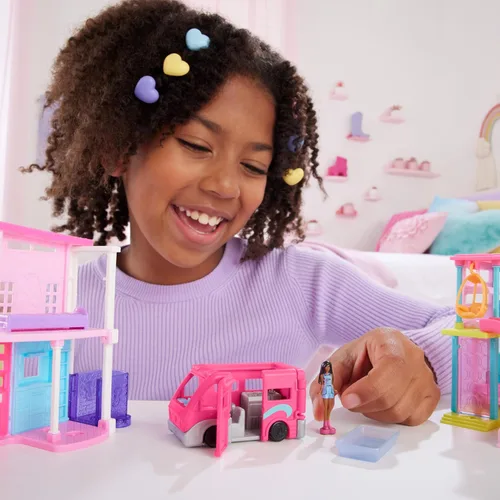 Miniatura 2 de Barbie Mini Conjuntos de Juego de BarbieLand con Vehículo de Juguete y Muñeca de 1.5 pulgadas, DreamCamper con Puertas Funcionales y Piscina que
