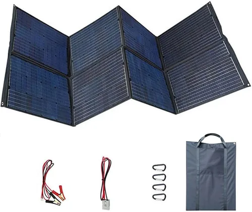 Miniatura 10 de Panel solar portátil plegable de 400 W, panel de silicona monocristalino, impermeable, con cable de alimentación, adecuado para familias de viajes