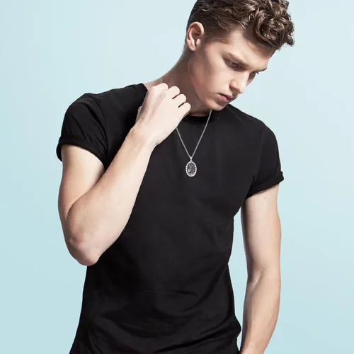 Miniatura 517 de Collar con colgante de plata de ley 925 con medalla de San Patrón, joyería religiosa para hombres y mujeres, con cadena de acero inoxidable 316L
