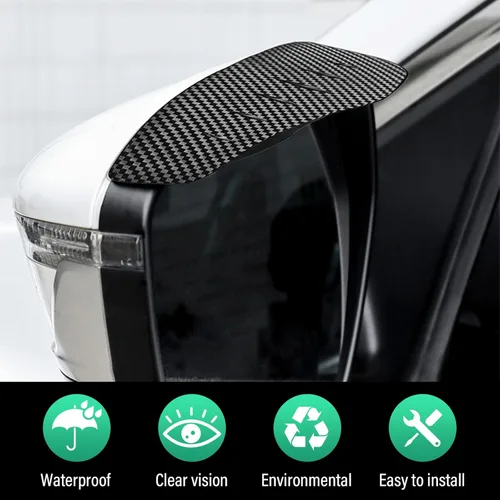 Miniatura 4 de Kewucn 2 PCS Cejas de Visor de Lluvia para Espejo, Protectores de Visor de Lluvia Impermeables para Espejos Laterales de Automóvil, Accesorios