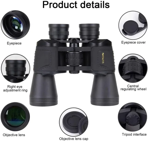 Miniatura 2 de LUXUN 10x50 Binoculars for Adults, HD Compact Binocular with Low Light Night Vision, Powerful Waterproof Binoculars for Hunting Bird Watching and