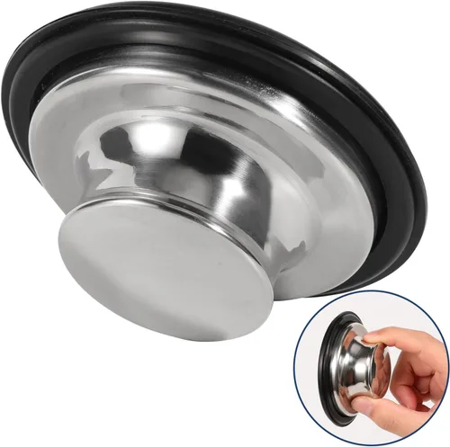 Miniatura 11 de RQYEKDO Tapón para fregadero de cocina, acero inoxidable de 3-1/2 pulgadas, cubierta universal para desagüe de brida de eliminación de basura, apto