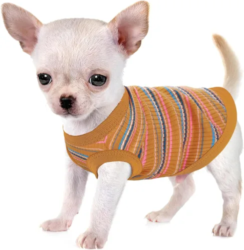 Miniatura 16 de Eleva la Comodidad y Moda de tu Mascota: Chaleco de Camisa para Perros de Algodón 100% Acanalado Premium para Razas Pequeñas como Chihuahuas, Rosa