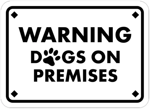 Miniatura 11 de Diamante enmarcado clásico, letrero de advertencia de perros en las instalaciones (negro) - grande