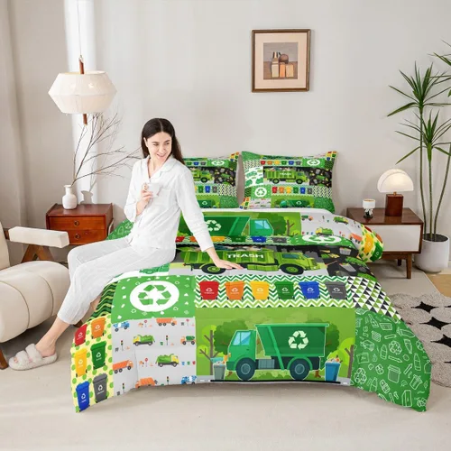 Miniatura 4 de Juegos de Edredón de Bombero Tamaño Twin para Niños, Adultos y Adolescentes, Juego de Ropa de Cama con Patrón de Insignia de Bombero y Llama