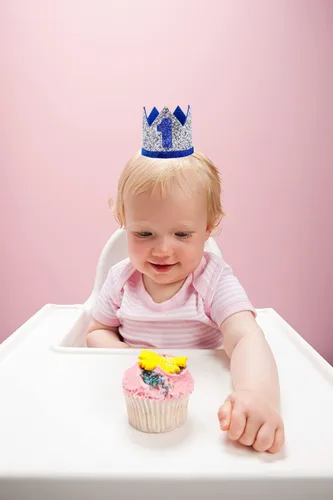Miniatura 5 de Sombrero de cumpleaños, sombrero de fiesta de cumpleaños, corona de purpurina para el primer cumpleaños para bebé/niña, suministros de fiesta